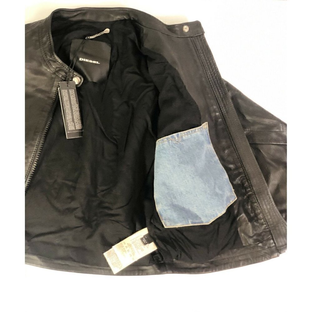 Diesel Womens L Tauri Cowhide Leather Jacket XS - Picture 5 of 12